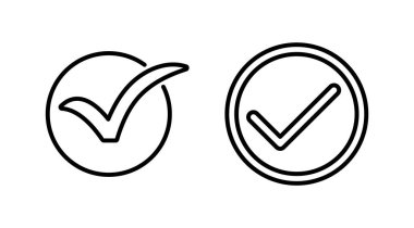 Simge vektörünü kontrol et. İşaret simgesini işaretle. kontrol listesi simgesi.