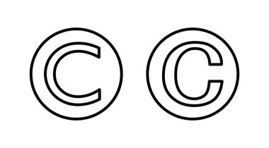 Telif hakkı simgesi vektörü. telif hakkı sembolü