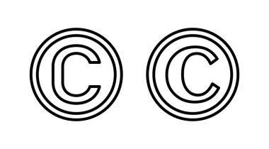 Telif hakkı simgesi vektörü. telif hakkı sembolü