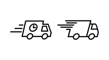 Teslimat simgesi vektörü. Hızlı dağıtım simgesi gönderiliyor