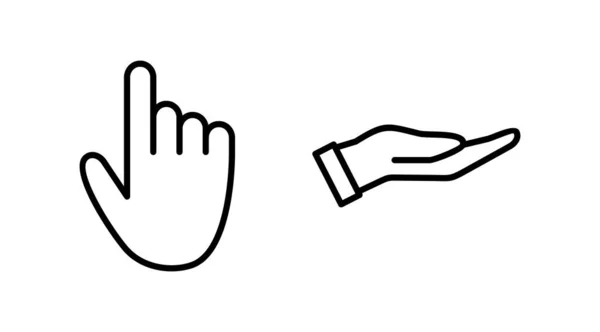 手のアイコンベクトル 手札の記号 — ストックベクタ