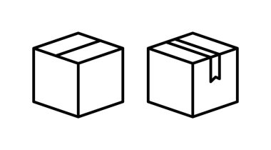 Kutu simgesi vektörü. Kutu işareti. Teslimat. parsel kutusu.