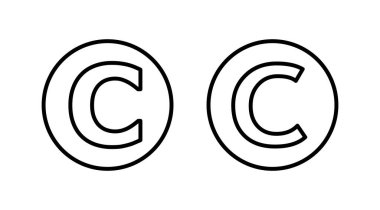 Telif hakkı simgesi vektörü. telif hakkı sembolü