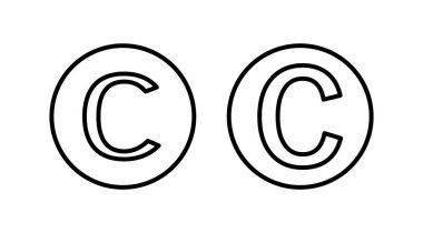 Telif hakkı simgesi vektörü. telif hakkı sembolü