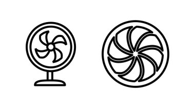 Hayran ikonu vektörü. Hava üfleyici simgesi. Pervane. tavan