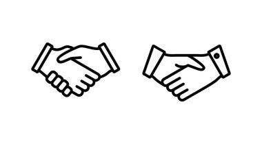 El sıkışma ikonu vektörü. İş tokalaşması. Sözleşme anlaşması. ortaklık
