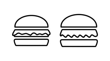 Burger ikon vektörü. Hamburger logosu. fast food simgesi