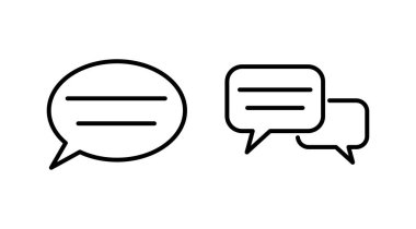 Sohbet ikonu vektörü. Sohbet Simgesi modayı izole etti. Konuşma balonu sembolü