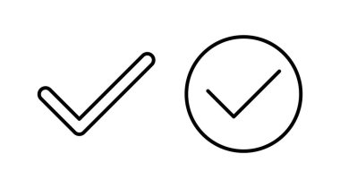 Simge vektörünü kontrol et. İşaret simgesini işaretle. kontrol listesi simgesi.