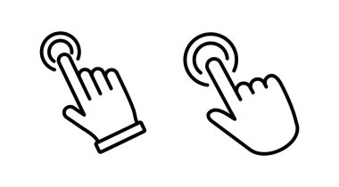 Simge vektörüne elle tıkla. Parmak tıklama simgesi. noktalama simgesi