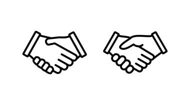 El sıkışma ikonu vektörü. İş tokalaşması. Sözleşme anlaşması. ortaklık