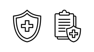 Sağlık sigortası ikonu vektörü. tıbbi sigorta simgesi