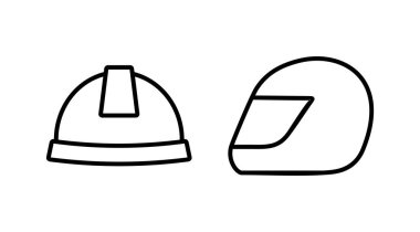 Kask simgesi vektörü. güvenlik başlığı simgesi