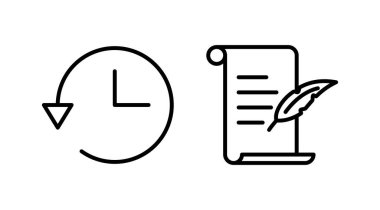 Tarih simgesi vektörü. Geçmiş simgesini yinele