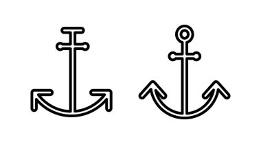 Çapa simgesi vektörü. Çapa işareti. deniz sembolü