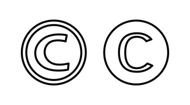 Telif hakkı simgesi vektörü. telif hakkı sembolü