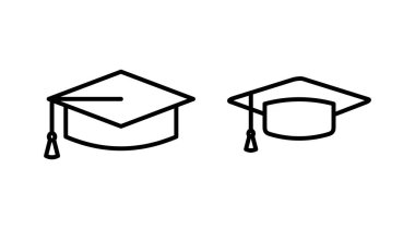 Eğitim ikonu vektörü. mezuniyet kapsülü vektörü