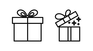 Hediye ikonu vektörü. Hediye kutusu simgesi. doğum günü hediyesi