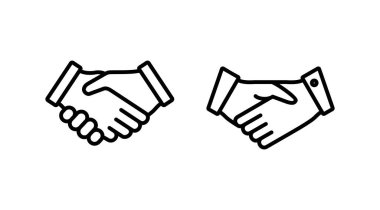 El sıkışma ikonu vektörü. İş tokalaşması. Sözleşme anlaşması. ortaklık