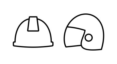 Kask simgesi vektörü. güvenlik başlığı simgesi