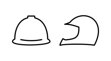 Kask simgesi vektörü. güvenlik başlığı simgesi