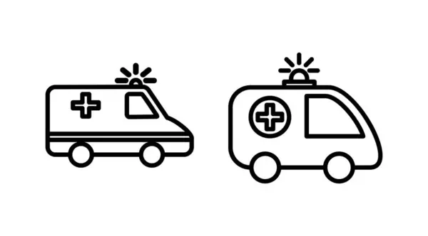 Ambulans Vektor Ikon Ikon Mobil Ambulans - Stok Vektor