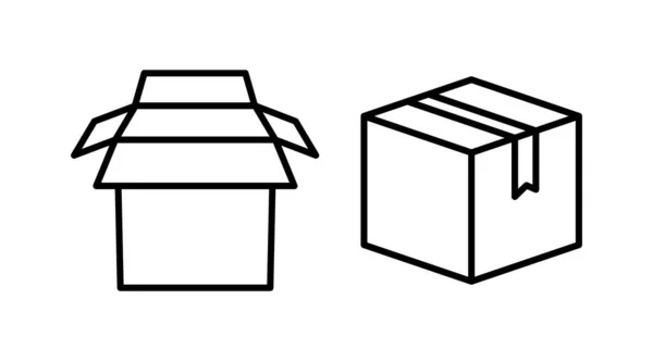 Vektor Ikony Pole Značka Doručovací Balíček Balíkový Box — Stockový vektor