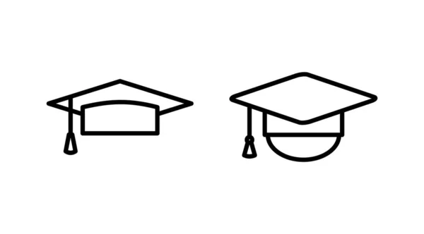 Bildungssymbolvektor Graduierung Cap Icon Vektor — Stockvektor