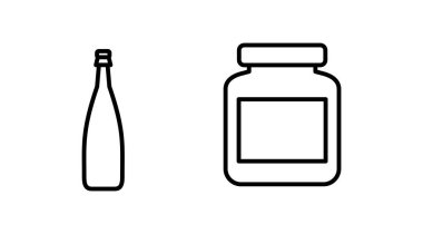 Şişe ikonu vektörü. Moda düz dizaynlı şişe simgesi