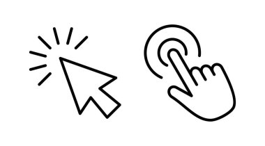 Simge vektörüne tıklayın. İmleç simgesi vektörü. işaret işareti