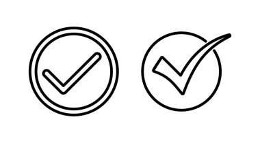 Simge vektörünü kontrol et. İşaret simgesini işaretle. kontrol listesi simgesi.