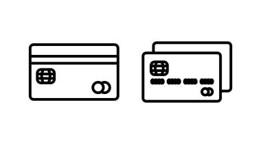 Kredi kartı ikon vektörü. Ödeme ikonu. debit ödeme simgesi
