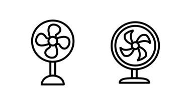 Hayran ikonu vektörü. Hava üfleyici simgesi. Pervane. tavan