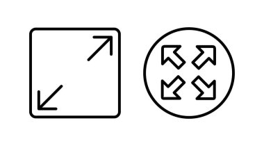 Tam ekran simge vektörü. tam ekran simgesini genişlet