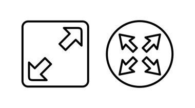 Tam ekran simge vektörü. tam ekran simgesini genişlet