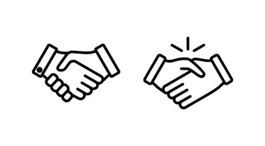 El sıkışma ikonu vektörü. İş tokalaşması. Sözleşme anlaşması. ortaklık