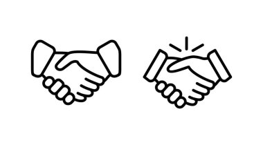 El sıkışma ikonu vektörü. İş tokalaşması. Sözleşme anlaşması. ortaklık