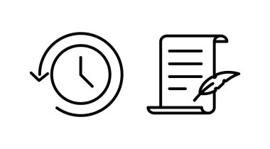 Tarih simgesi vektörü. Geçmiş simgesini yinele