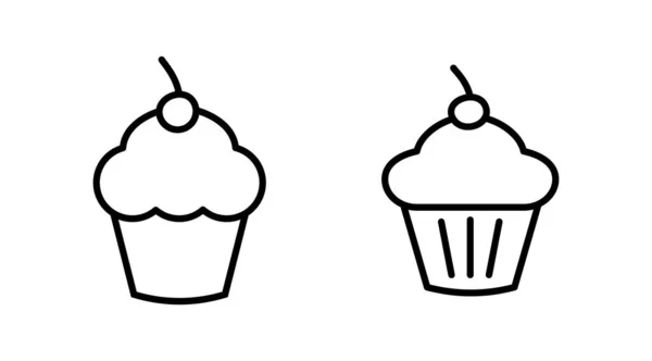 Gâteau Icône Vecteur Icône Gâteau Boulangerie Muffin — Image vectorielle