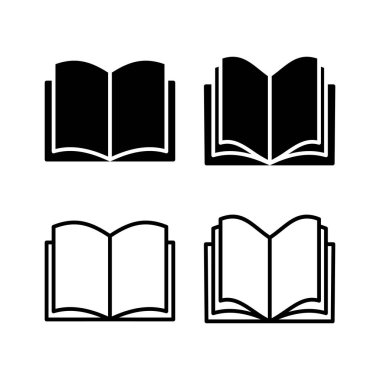 Kitap ikonu vektörü. Kitap vektör simgesini aç.