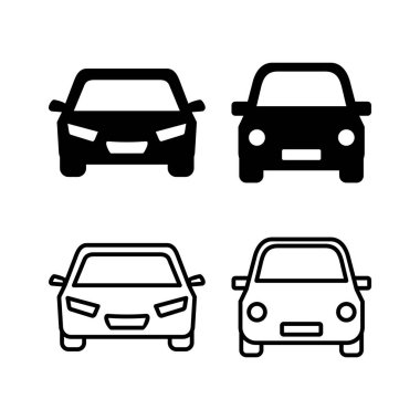 Araba ikonu vektörü. Araba tabelası. Sedan.