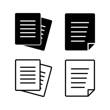 Belge simgesi vektörü. Kağıt ikonu. Dosya Simgesi