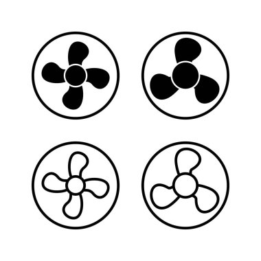 Hayran ikonu vektörü. Hava üfleyici simgesi. Pervane. tavan