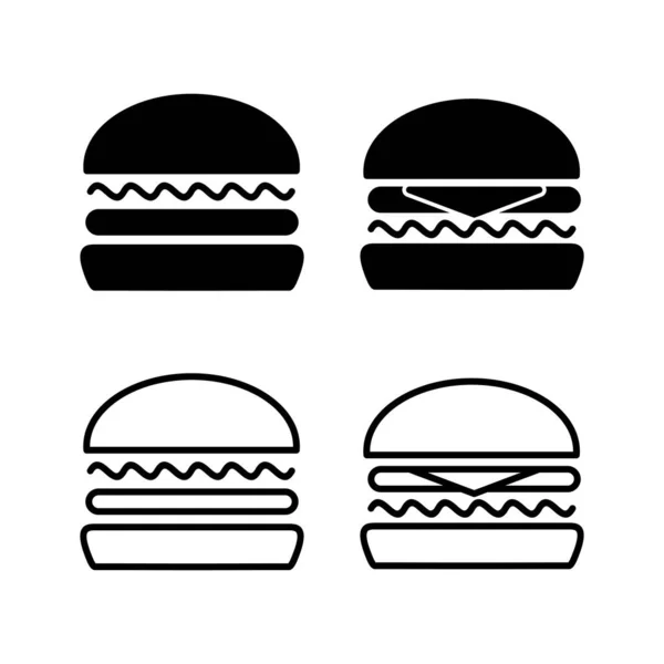Vetor Ícones Hambúrguer Ícone Logotipo Hambúrguer Ícone Fast Food —  Vetores de Stock