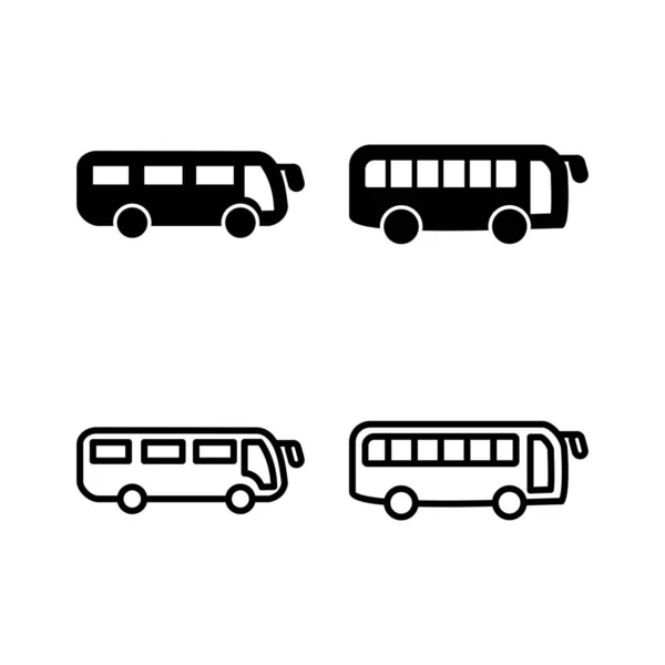 Vetor Ícones Ônibus Ícone Vetor Ônibus — Vetor de Stock