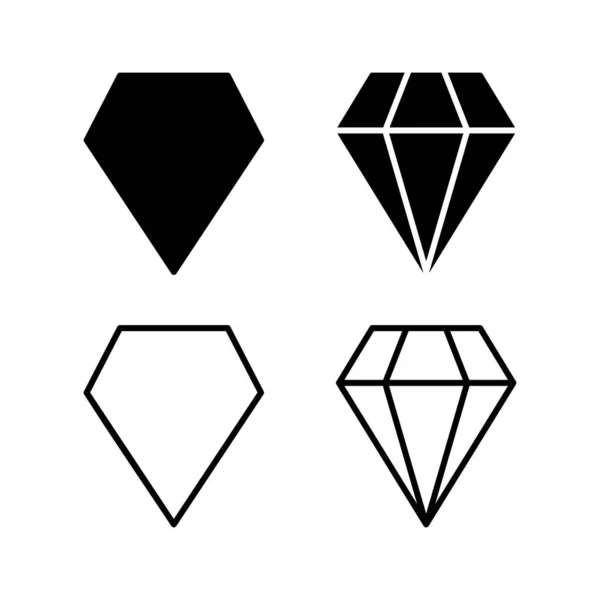 Vector Ícone Diamante Ícone Gema Pedra Cristal —  Vetores de Stock