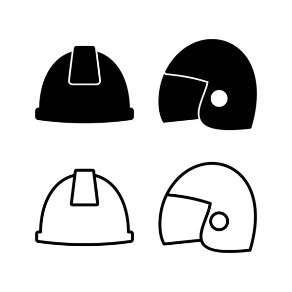 Helm Vektor Ikon Ikon Pengaman Helm - Stok Vektor