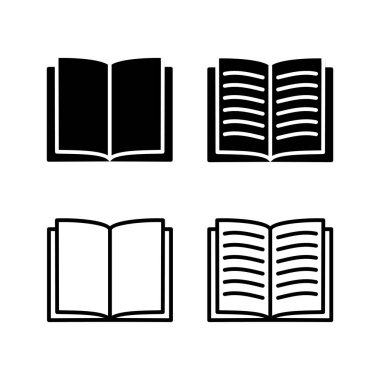 Kitap ikonu vektörü. Kitap vektör simgesini aç.