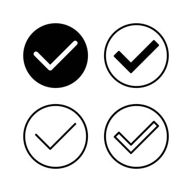 Simge vektörünü kontrol et. İşaret simgesini işaretle. kontrol listesi simgesi.