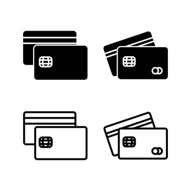 Kredi kartı ikon vektörü. Ödeme ikonu. debit ödeme simgesi